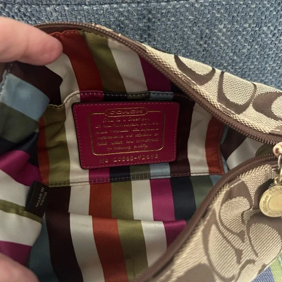 Coach Pink and Brown Signature Shoulder Bag - Picture 4 of 4